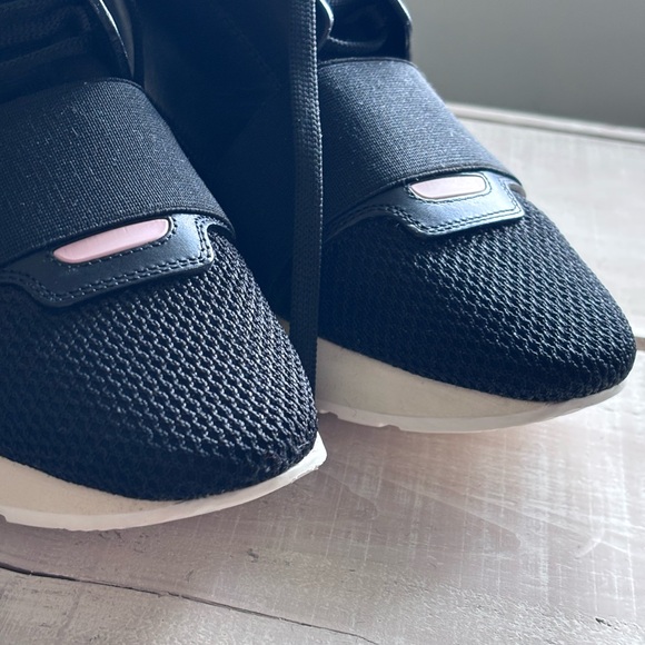 Balenciaga Race Runner - Black, Pink & Blue Slip On Sneakers - Picture 6 of 11